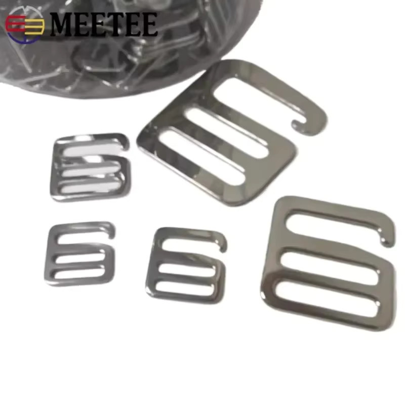 Meetee Edelstahl G-Ring-Haken und Tri-Glide-Schieber Set in Silber für Rucksacktaschen und Gurtband-Hardware-Zubehör - Bild 2