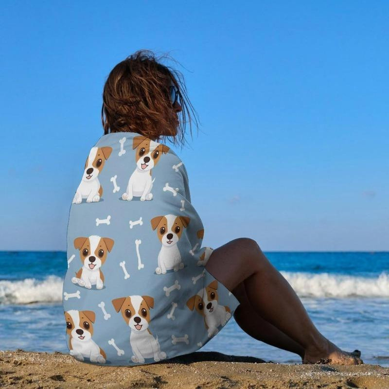 Strandtuch mit Jack Russell Terrier Welpen Motiv von Dalangpa, Multicolor, Breite: 30 cm, Höhe: 60 cm - Bild 2
