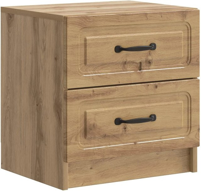 vidaXL Nachttisch Artisan-Eiche in Braun, Vintage Design, B/T/H: 43 x 34,5 x 44,5 cm - Bild 1