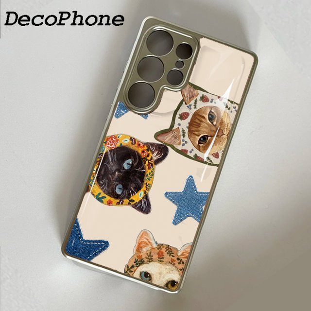 Sturzsichere Epoxy Handyhülle Die Kopftuch-Katze und die Sterne für Samsung Galaxy S23 S24 S25 S26 Plus FE Ultra Edge in Multicolour - Bild 1
