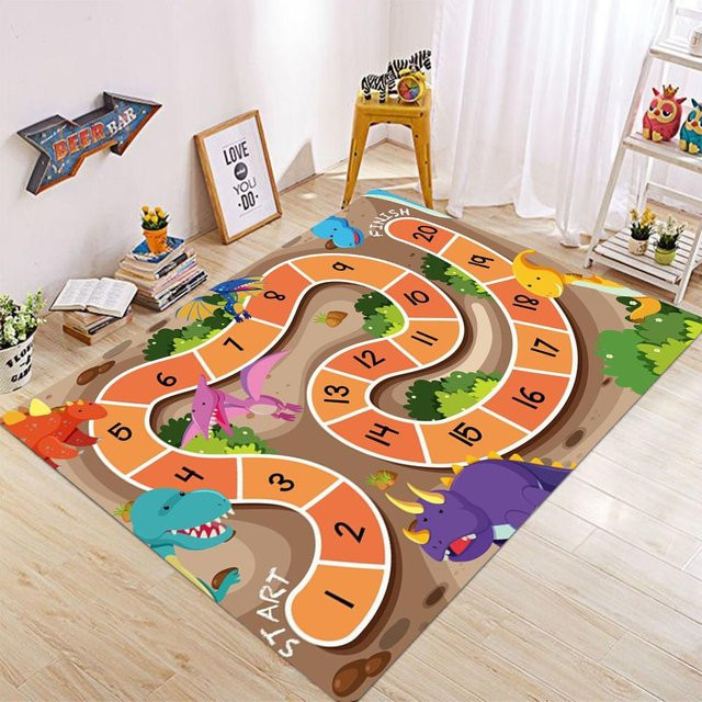 Karpetti Spielmatte Schlangen und Leitern in Bunt, Rutschfeste und Waschbare Bodenmatte für Kinderzimmer, Wohnzimmer oder Schlafzimmer, B/B: 120 x 160 cm - Bild 1
