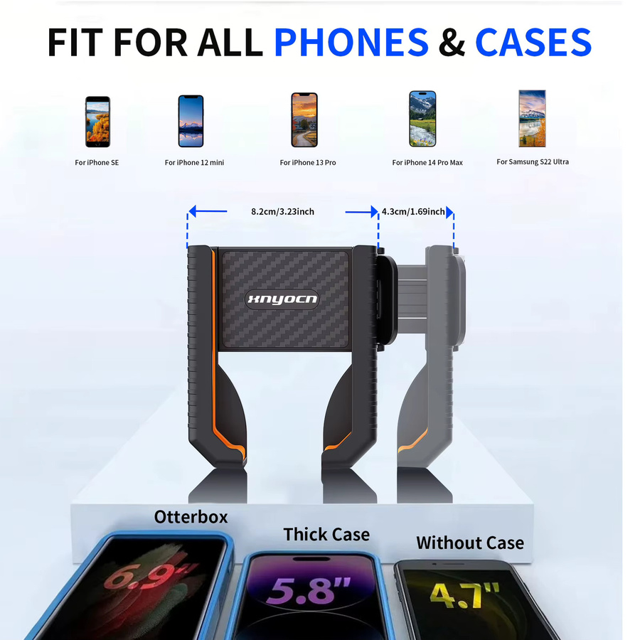 Auto-CD-Schlitz Handyhalterung mit Ein-Knopf-Verriegelung und Speicherfunktion für iPhone und Samsung (4-7 Zoll) in Schwarz und Orange - Bild 6