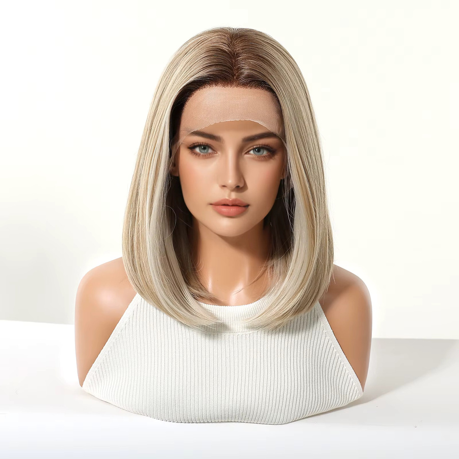 HAIRCUBE Bobo-Perücke, Hellbraun, Synthetik, Damen - Bild 2