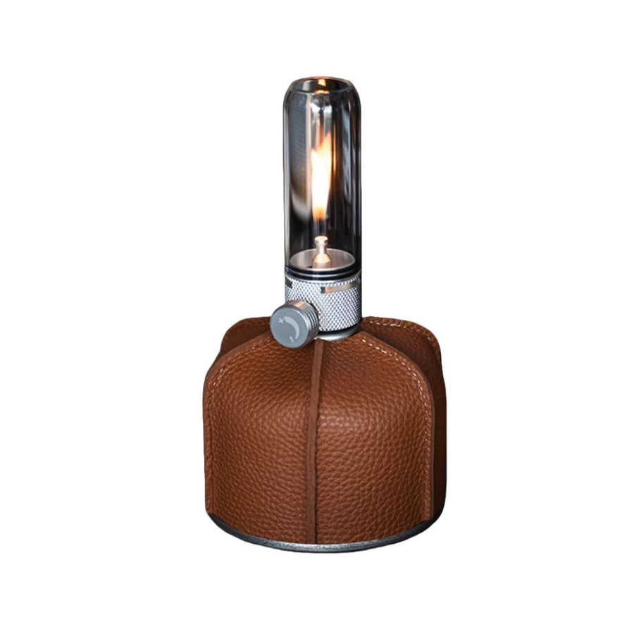 SmiloDon Retro Camping Gas Lampe, tragbare Butan Gas Leuchte für Outdoor und Zelt, winddichtes Licht mit transparentem Glas und Metallgehäuse - Bild 3