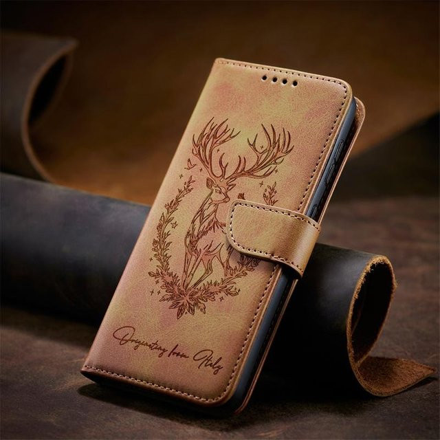 Lederhülle Flip Case für Samsung Galaxy S20 Lite S21 S22 S23 FE Ultra Plus in Braun mit Kartenfächern und Brieftasche sowie TPU-Hülle - Bild 1