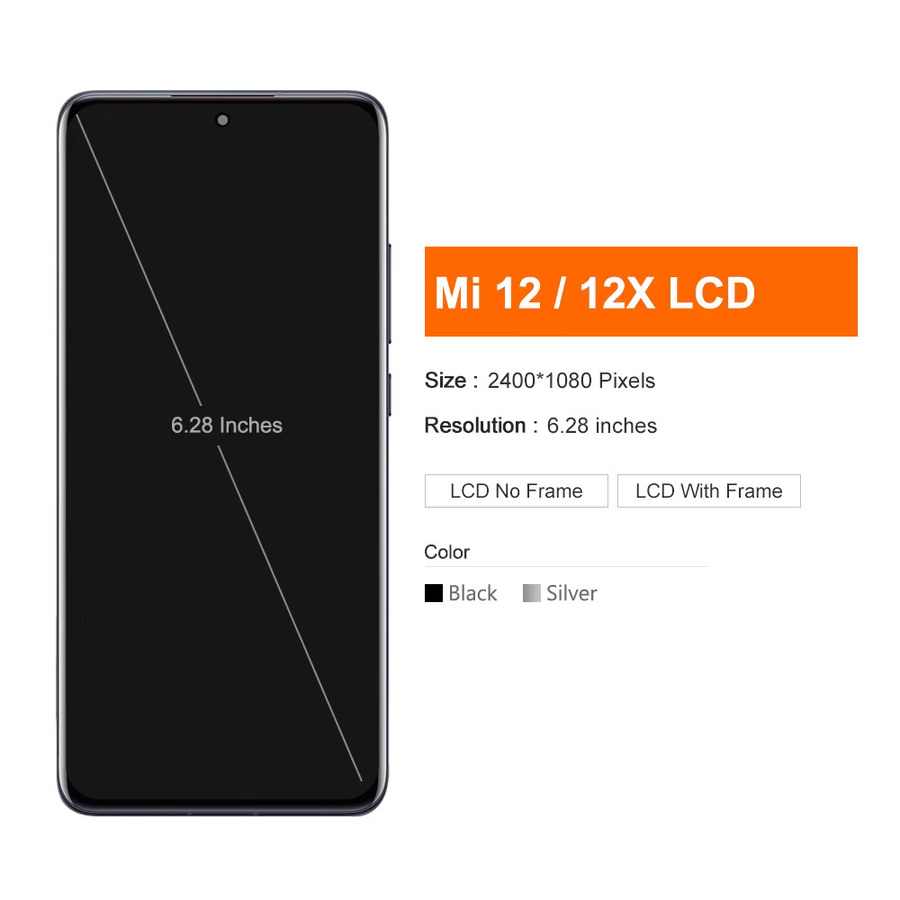 Xiaomi LCD Display Baugruppe mit 6,28 Zoll Touchscreen für Mi 12 und Mi 12X - Bild 2