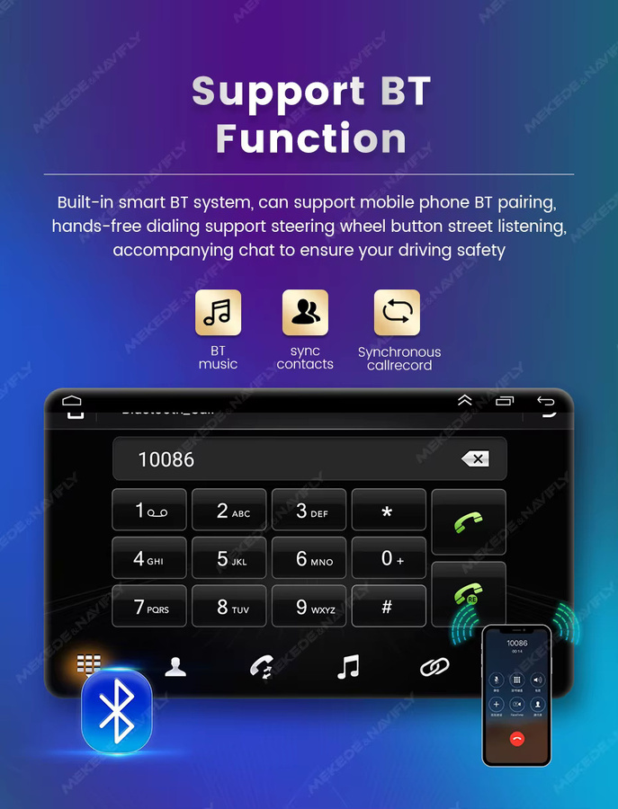 Universal Android 15 Autoradio für Toyota Corolla Camry Prado Rav4 mit Carplay, GPS-Navigation und Multimedia-Videoplayer, Schwarz, 1 Din / 2 Din - Bild 2