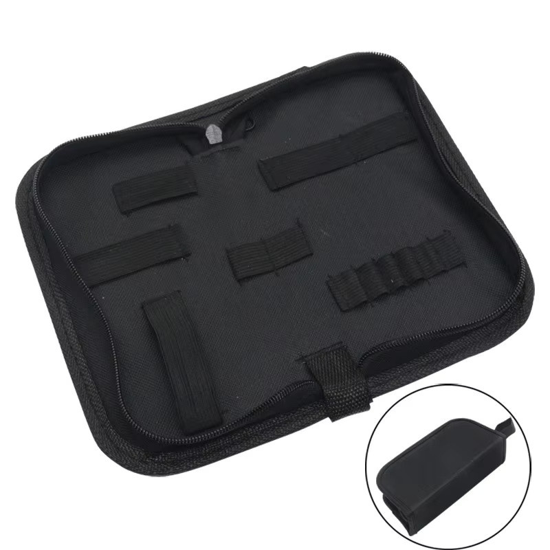 Vibratite Werkzeugtasche aus Oxford-Gewebe in Schwarz, wasserdichte Utility-Tasche für Elektriker und Reparaturarbeiten, B/T/H: 24,0 x 20,5 x 10,0 cm - Bild 2