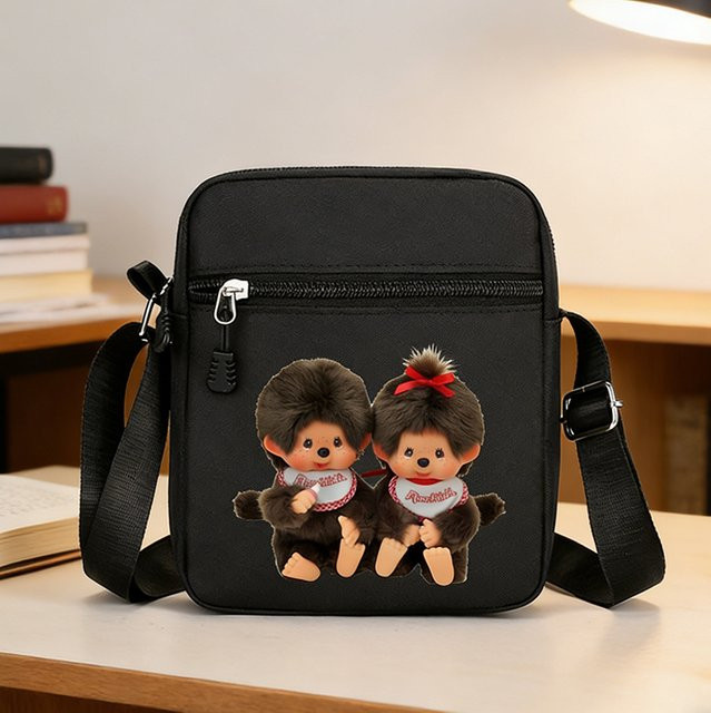 Monchhichi Umhängetasche mit Cartoon-Charakter-Aufdruck - Bild 1