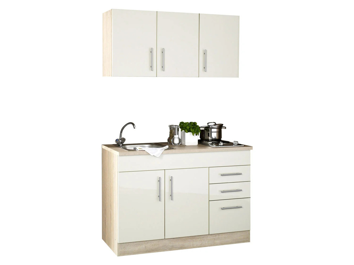 HELD Küche Torino Hochglanz-Creme und Eiche-Sonoma, Breite: 120 cm - Bild 2