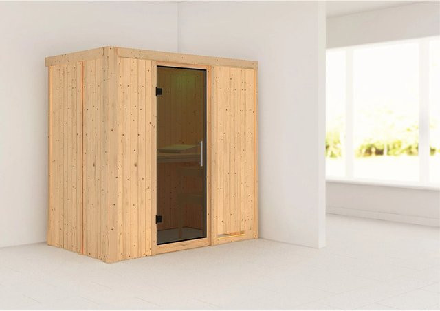 Karibu Sauna Vera in Natur Braun - Bild 1