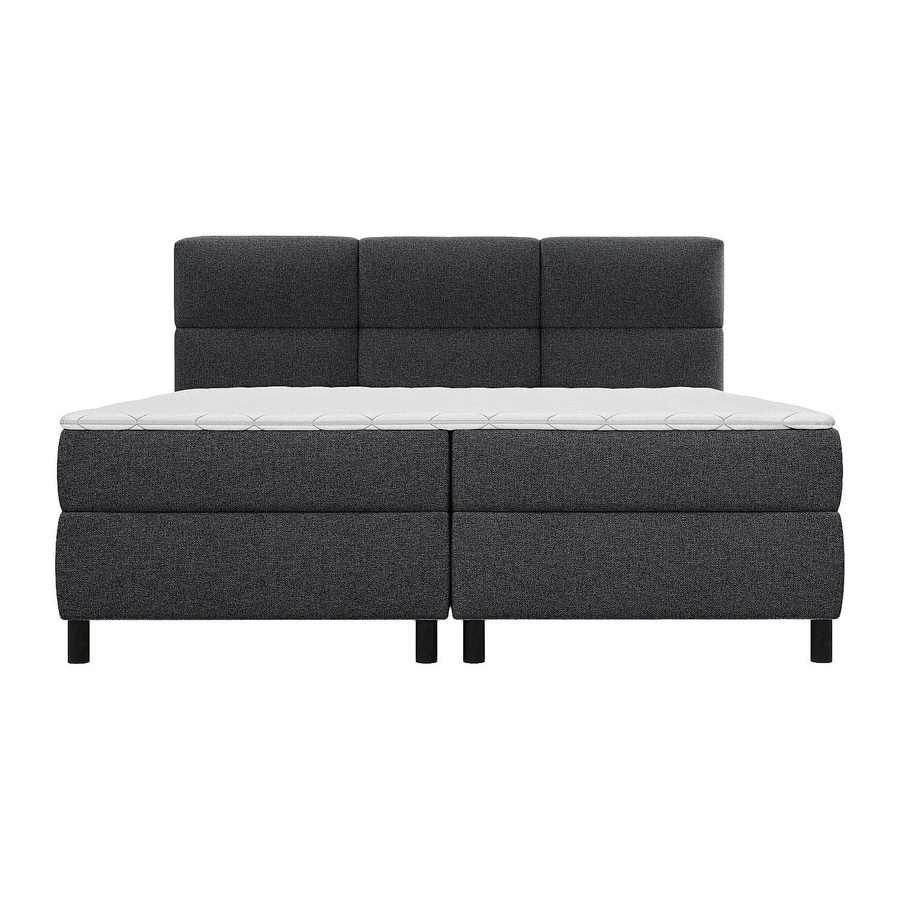 Palacio Boxspringbett gepolstert Anthrazitgrau B/T: 200 x 200 cm - Bild 2