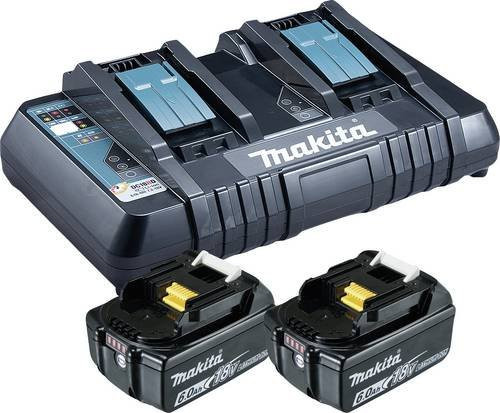 Makita Power Source Kit 18V Li-Ion: 2x 6,0Ah Akkus und Doppelladegerät in Schwarz - Bild 1