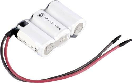 Mexcel Reihe F1x3 Akkupack NiCd 3.6V 1500 mAh mit 3x Sub-C Zellen, hochtemperaturfähig, weiß - Bild 1