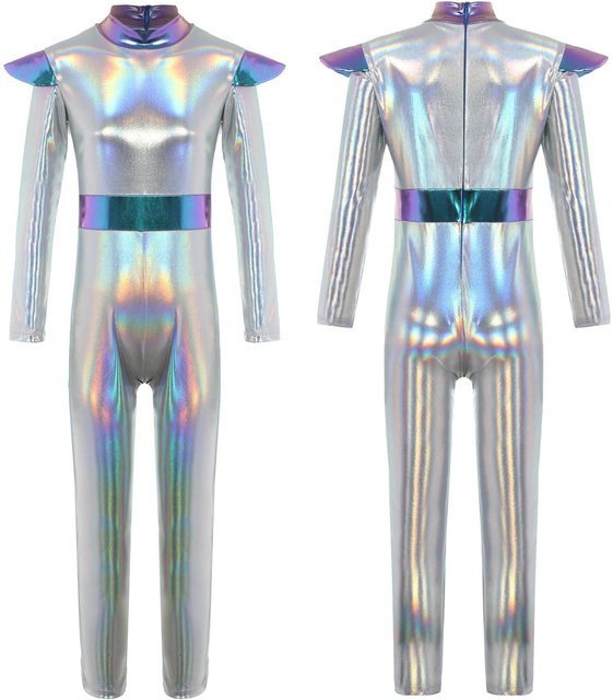 Sxiwei Alien Outerspace Future Robot Cosplay Kostüm, silber, 7-8 Years - Bild 1