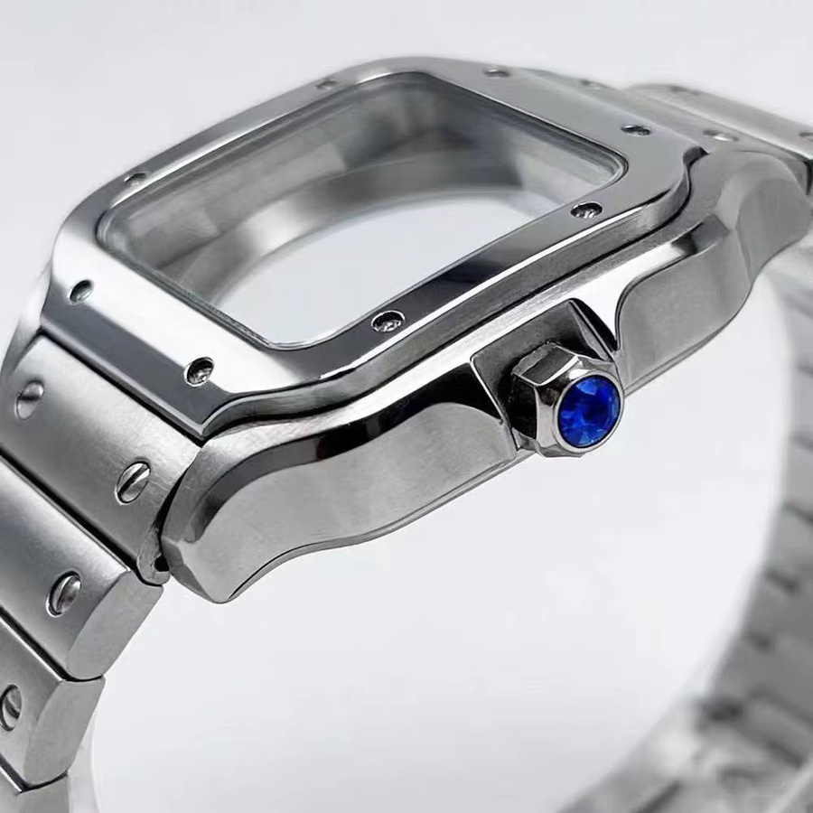 Uhrengehäuse Santos, 38 mm, Edelstahl, Silber, Unisex - Bild 2