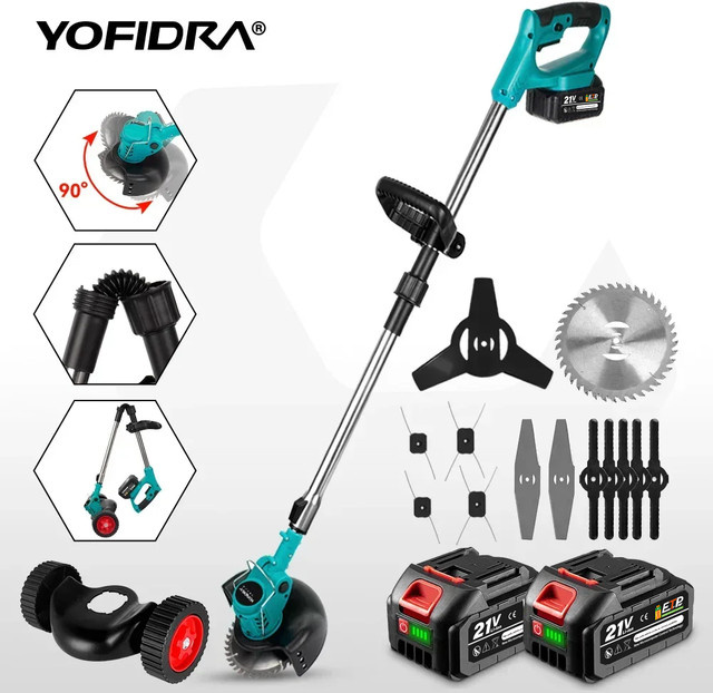 YOFIDRA Elektrischer kabelloser Rasenmäher mit Längenverstellung für Makita 18V LXT Akkus - Bild 1