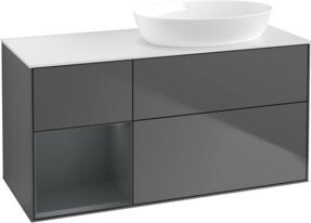 V&B Waschtischunterschrank Finion mit Wandbeleuchtung, Anthrazit lackiert, Breite: 120 cm, Höhe: 50,1 cm, Tiefe: 50,1 cm - Bild 1