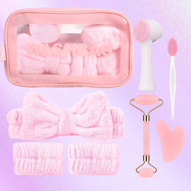 8-teiliges Gesichtspflegeset mit Maske, Haarband und Handgelenk-Waschbürste, Unisex - Bild 1