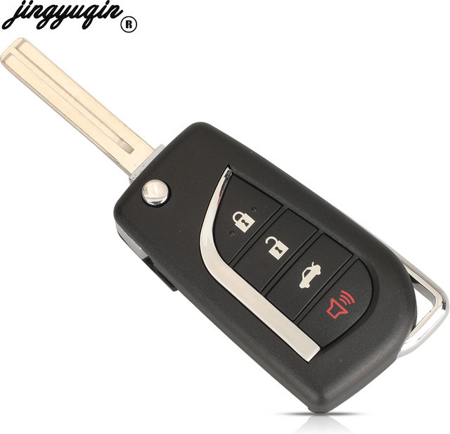 Jingyuqin Klappbarer Autoschlüssel für Toyota Camry 2018, 315MHz H-Chip, 4-Tasten Ersatzfernbedienung, Farbe: Schwarz, FCC: HYQ12BFB - Bild 1