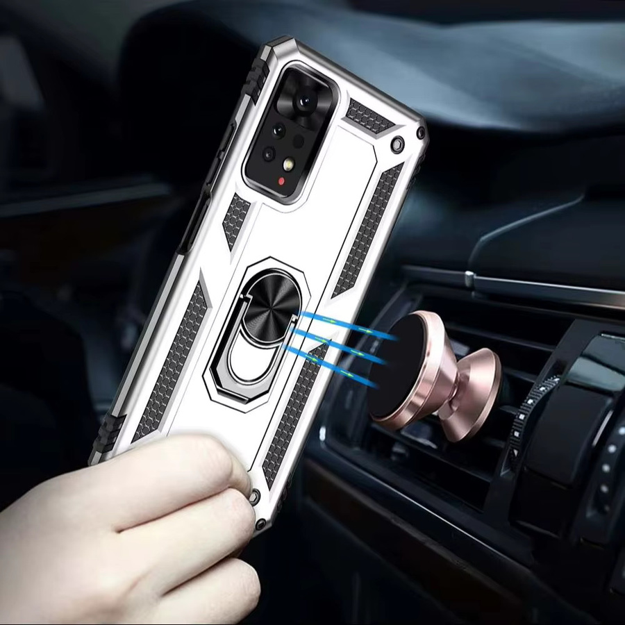 Xiaomi Handyhülle mit Ringhalter und verstärkten Ecken für Redmi Note 11, 10 Pro, 12S, 11S und 10S in Gold - Bild 4