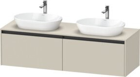 Duravit Waschtischunterschrank Ketho.2 in Tau matt mit 2 Auszügen, wandhängend, Breite: 160 cm, Tiefe: 55 cm, Höhe: 45,9 cm - Bild 1
