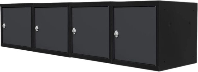 PROREGAL Blocky Schließfachwürfel Set aus 4 Stück mit Drehriegelschloss für Vorhängeschlösser, Farbe: Anthrazit, B/T/H: 40 x 40 x 40 cm - Bild 1