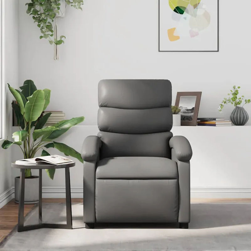 Vidaxl Aufklappbarer Massagesessel in Grau mit Kunstlederbezug und modernem Design - Bild 7