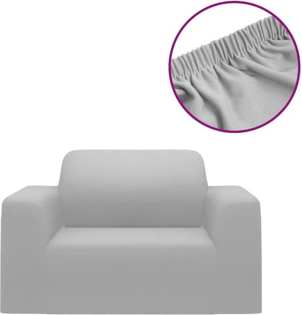 vidaXL Stretch-Sofahusse aus Polyester-Jersey in Grau, elastisch und waschbar - Bild 1