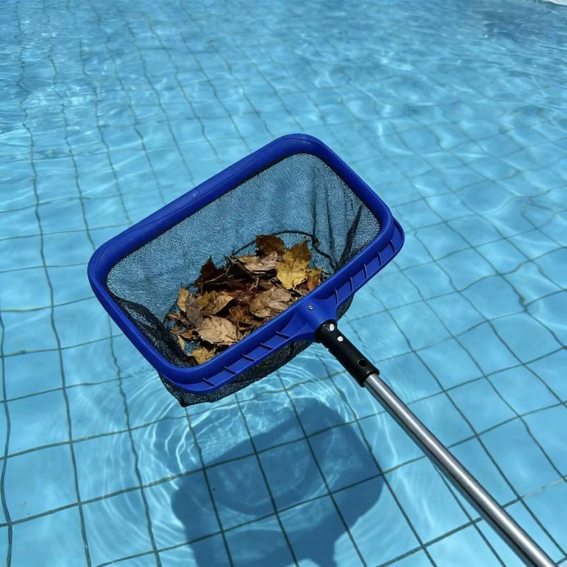 Deep Pocket Pool Spa Leaf Skimmer Rake Net mit abnehmbarem Griff in Blau - Bild 2