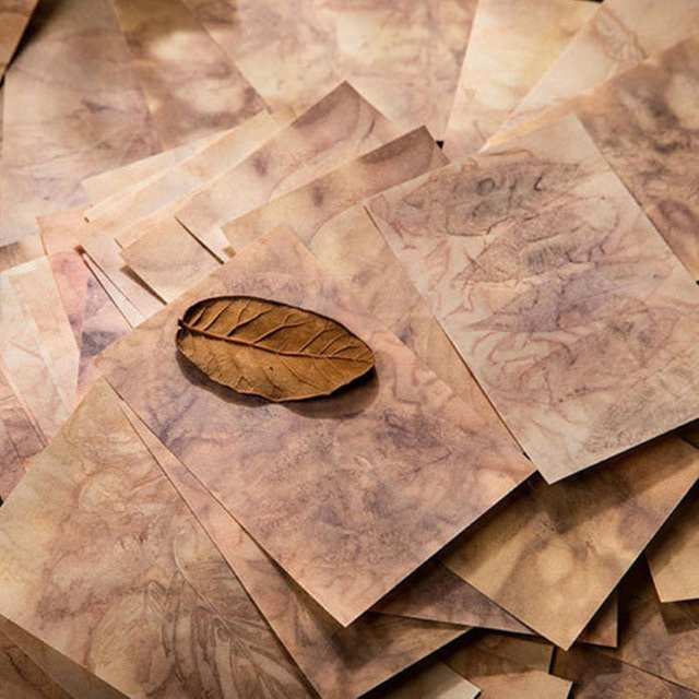 60 Blatt Vintage-Kaffeefleckenpapier in Beige für deine Retro-Journal-Collage - Bild 1