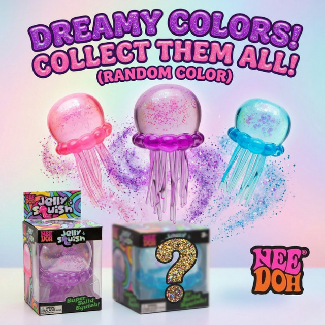 Needoh Fuzz Ball Jellyfish Squishy Blind Box, Meerestiere, ab 3 Jahre - Bild 1