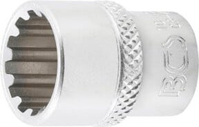 BGS Steckschlüssel-Einsatz Gear Lock 10113 aus Chrom-Vanadium, Antrieb Innenvierkant 1/4 Zoll, SW 13 mm, Farbe Silber - Bild 1