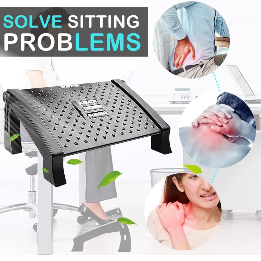 Ergonomische Fußstütze von YQQGD mit Massagerollen für Büro und Home Office in Schwarz oder Grau - Bild 4