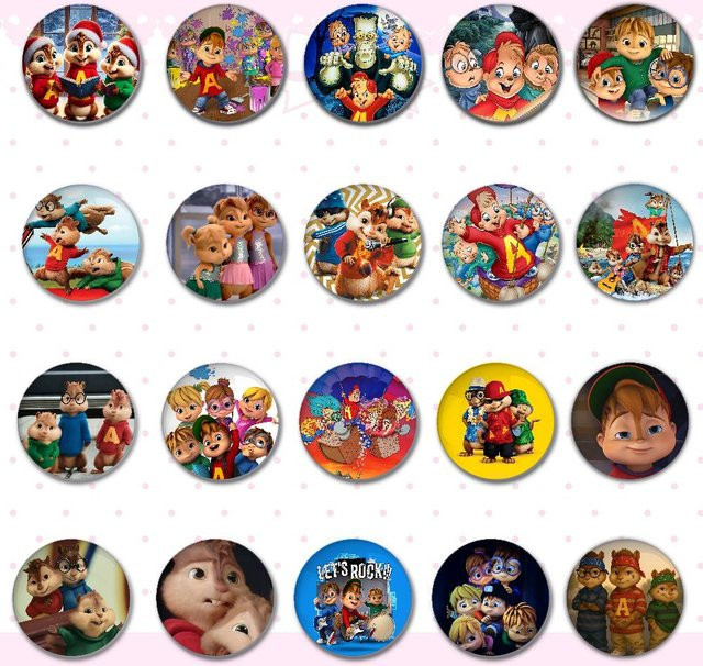 Abzeichen A-Alvin und die C-Chipmunks, Acryl-Knopfnadeln, Unisex - Bild 1