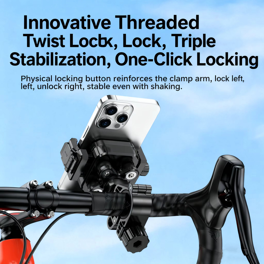 Anti-Vibrations Fahrrad-Telefonhalterung für Mountainbike und Rennrad in Rot und Schwarz - Bild 5