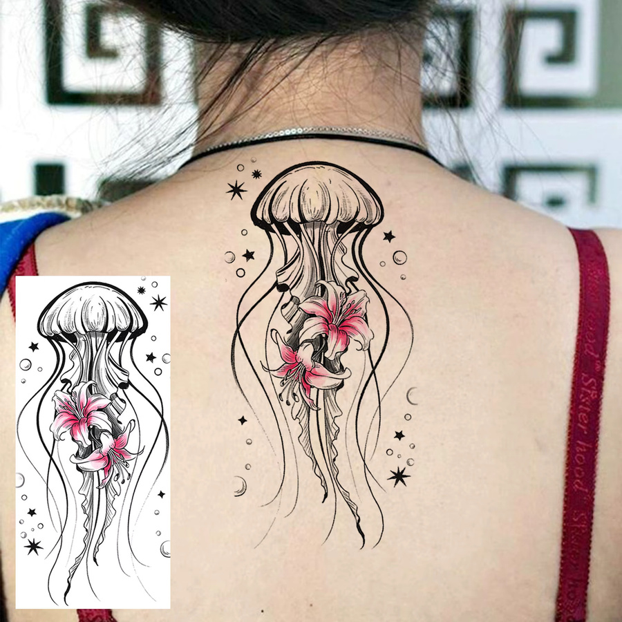 COKTAK Temporäre Tattoos mit Walen, Haien, Quallen und Muscheln, Damen - Bild 3