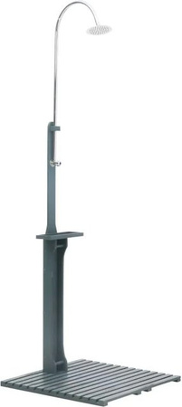vidaXL Gartendusche aus Hartholz und Edelstahl in Anthrazit, H x B x T: 221 x 75 x 75 cm