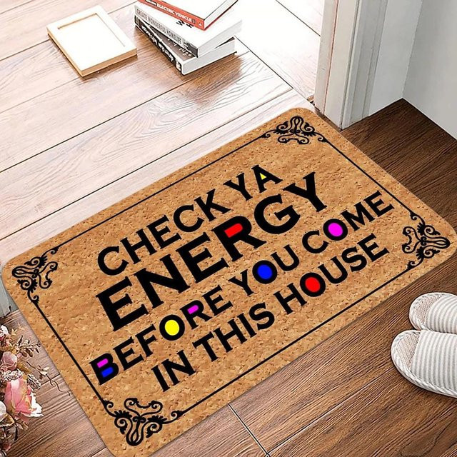 Rutschfeste Fußmatte Lodestar mit Spruch für Wohnzimmer, Küche oder Flur, Braun, B/T/H: 60 x 40 x 1 cm - Bild 1