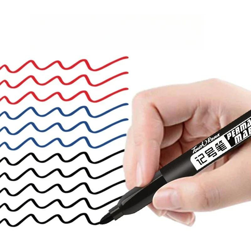 6er Set Permanentmarker mit feiner Spitze, wasserfeste Tinte in Schwarz, Blau und Rot, 1,5 mm Strichstärke - Bild 2