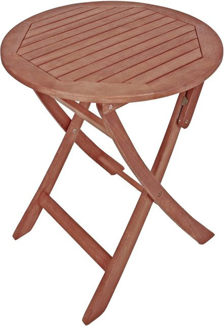 DELUKE Gartentisch DUBLIN aus Eukalyptus Natur, runder Terrassentisch wetterfest für Garten und Balkon, B/T/H: 70 x 70 x 73 cm - Bild 1