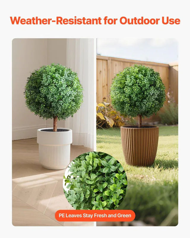 2er-Set Künstliche Buchsbaum-Formschnittbäume von Buying Solutions, MB in Grün mit Erdspieß, Topfpflanzen für die Dekoration, Höhe: 68,6 cm, Breite: 40 cm, Tiefe: 40 cm - Bild 3
