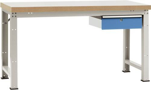 Manuflex Werkbank WP5402.5012 in Licht-Blau (RAL 5012) aus Stahl und Holz, B: 180,0 cm, T: 70,0 cm, H: 80,0 cm - Bild 1