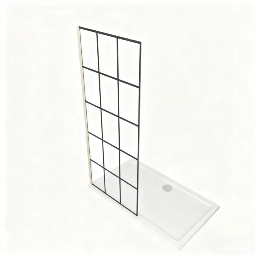 AICA Walk-in Duschwand aus Nano-Glas mit Wandrahmen in Gold, B: 120 cm, H: 200 cm - Bild 1