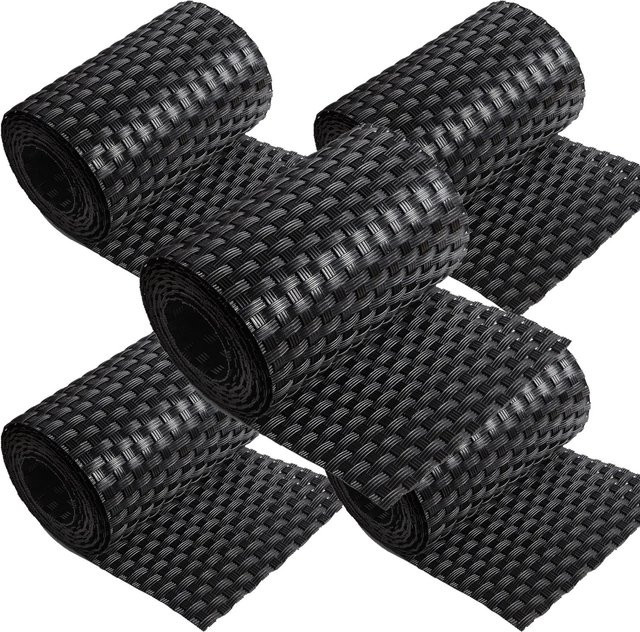 NYVI Polyrattan Sichtschutzstreifen Privafence für Doppelstabmatten Zaun, Schwarz, 5 Rollen, B: 19 cm, L: 255 cm - Bild 2