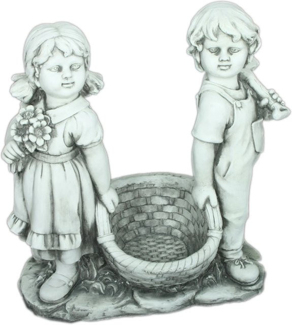 DELUKE Gartenfigur HANS aus Fiberglas in Weiß, Gartendeko für Outdoor, Höhe: 56 cm, Breite: 28 cm, Tiefe: 53 cm - Bild 1