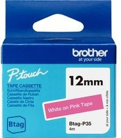 Brother Schriftband Btag-P35 Pink und Weiß für P-Touch N10, N20 und N25BT - Bild 1