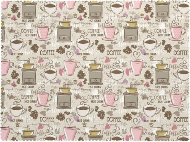 Waschbare Tischdecke von JMG Household Supplies mit Kaffee- und Bohnen-Print in Bunt, B/B: 140 x 140 cm - Bild 1