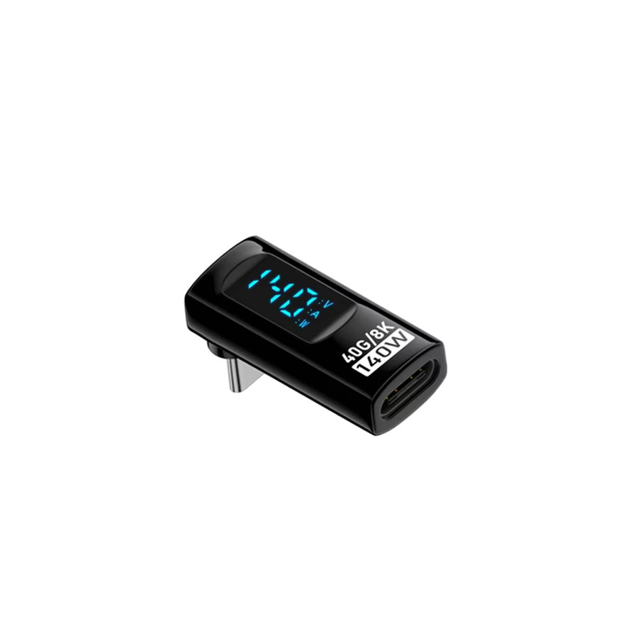 NNBILI USB-C Adapter 90 Grad U-förmig mit 140W PD, USB4.0 40 Gbit/s Datenübertragung und 8K 60 Hz Video für Thunderbolt 3/4, Schwarz oder Blau - Bild 4