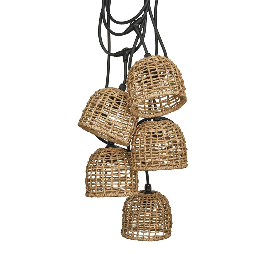 PR Home Lichterkette Cebu in Beige aus Rattan für den Außenbereich, B/T/H: 17 x 16 x 16 cm - Bild 2